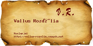 Vallus Rozália névjegykártya